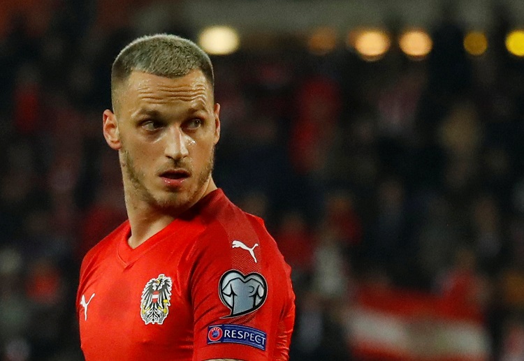 Marko Arnautovic off the bench and scuffs shot for Austria in UEFA EURO 2020 match against Poland in Ernst Happel Stadion