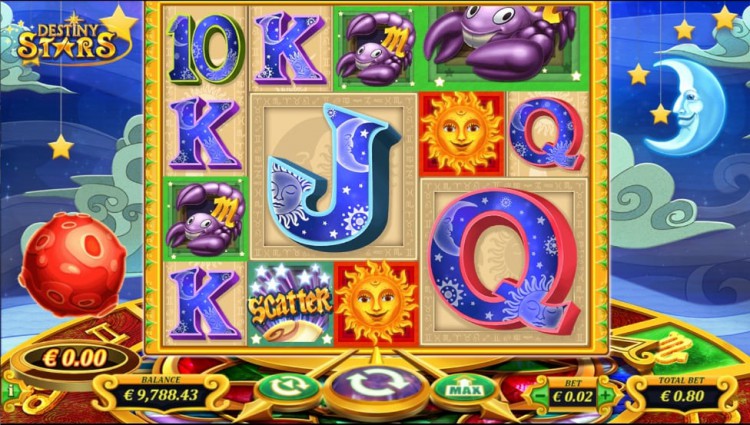 Các biểu tượng chữ sẽ không xuất hiện trong vòng quay freespin của game slot Destiny Stars tại SBOBET