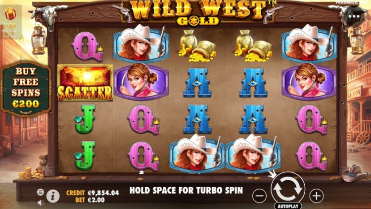 Trong game slot Wild West Gold của SBOBET, chế độ vòng quay miễn phí FREESPIN có số vòng quay khởi đầu là 8 vòng