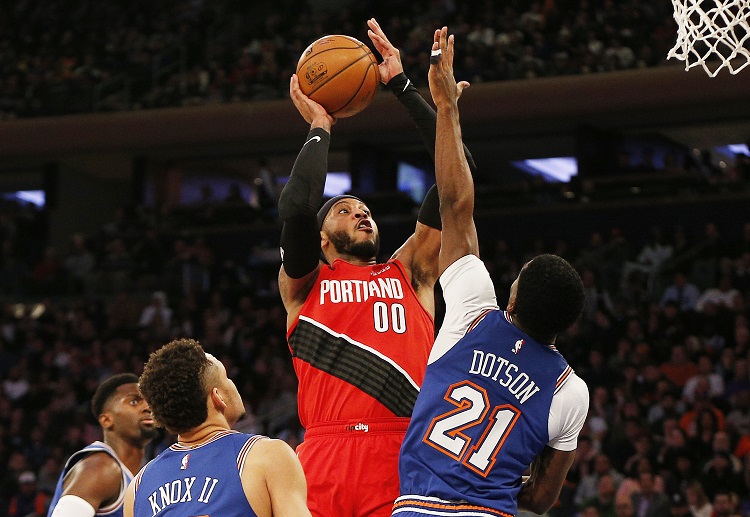 NBA 波特兰开拓者的前锋安东尼跑位
