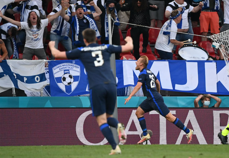 Joel Pohjanpalo scored the lone goal during the Euro 2020 match between Denmark and Finland