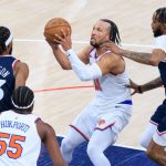 Can Jalen Brunson maintain his shooting form in the NBA Playoffs and lead the Knicks to a win against the Hawks?